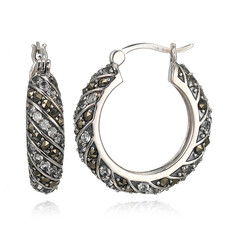 White Topaz Silver Earrings