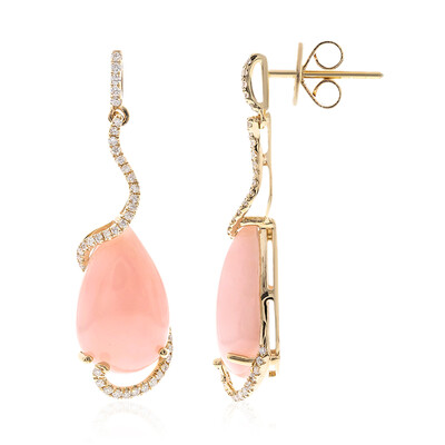 14K Pink Opal Gold Earrings (CIRARI)