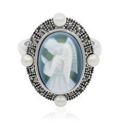 Green Agate Silver Ring