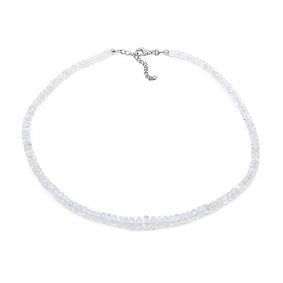 Rainbow Moonstone Silver Necklace