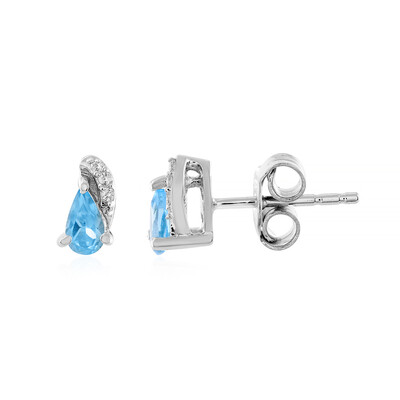 Swiss Blue Topaz Silver Earrings
