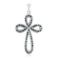 Fancy Diamond Silver Pendant