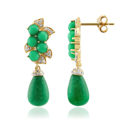 Green Jade Silver Earrings