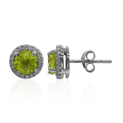 Burmese Peridot Silver Earrings