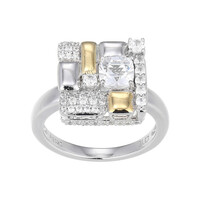 White Topaz Silver Ring (Adela Silber)
