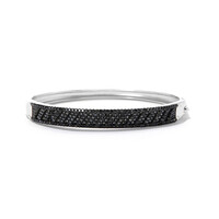 Black Spinel Silver Bangle