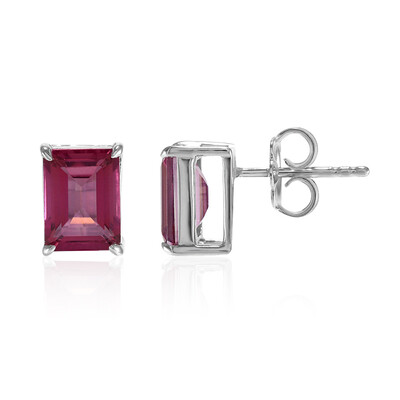 Pink Topaz Silver Earrings
