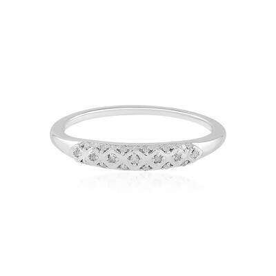 I2 (I) Diamond Silver Ring