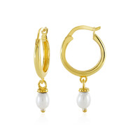 White Freshwater Pearl Silver Earrings