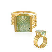 Green Amethyst Silver Ring