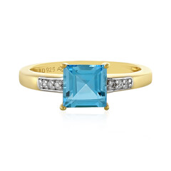 Swiss Blue Topaz Silver Ring