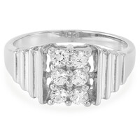 White Sapphire Silver Ring