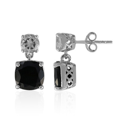 Black Spinel Silver Earrings