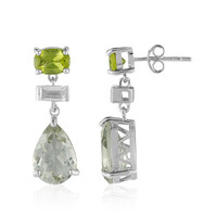 Green Amethyst Silver Earrings