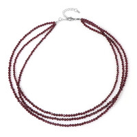 Mozambique Garnet Silver Necklace
