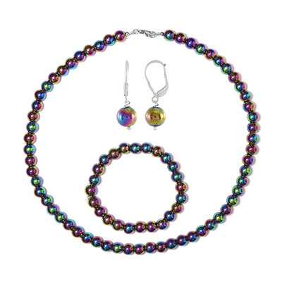 Mystic Hematite Silver Set