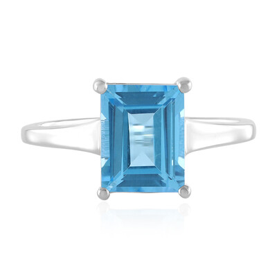 Swiss Blue Topaz Silver Ring