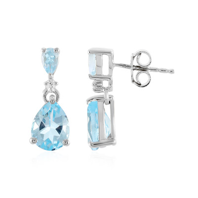 Sky Blue Topaz Silver Earrings