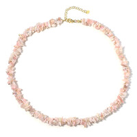 Pink Opal Silver Necklace