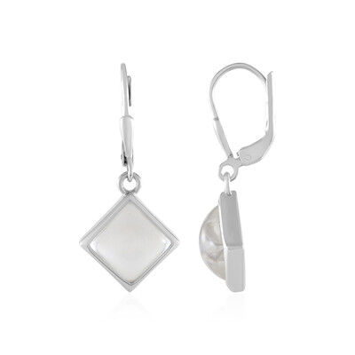 White Quartz Silver Earrings (MONOSONO COLLECTION)
