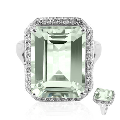 Green Amethyst Silver Ring