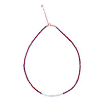 Magenta Garnet Silver Necklace