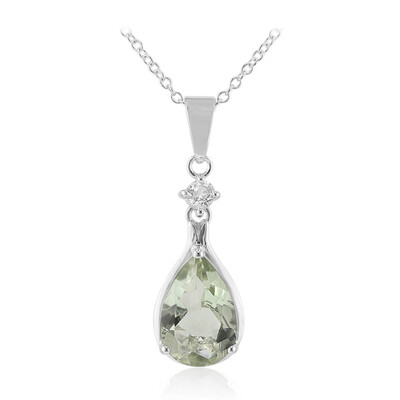 Green Amethyst Silver Necklace