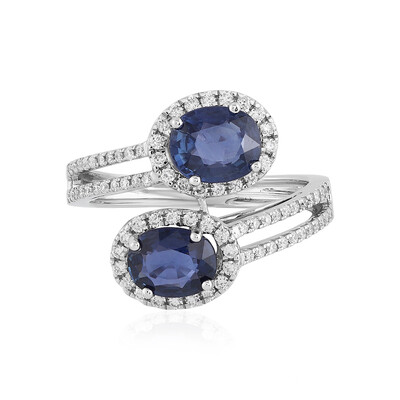 18K Blue Sapphire Gold Ring