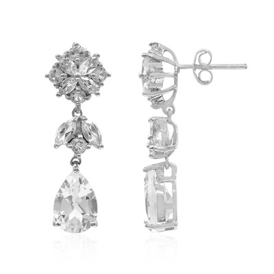 White Topaz Silver Earrings