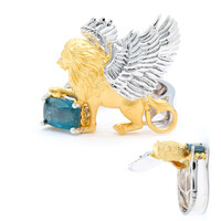 Teal Kyanite Silver Ring (Gems en Vogue)