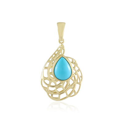 9K Sleeping Beauty Turquoise Gold Pendant (Ornaments by de Melo)