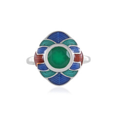 Green Onyx Silver Ring (Adela Silber)