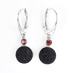 Lava Pearl Silver Earrings