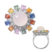 Pink Chalcedony Silver Ring