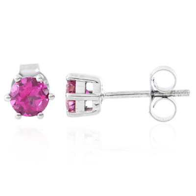 Pink Topaz Silver Earrings