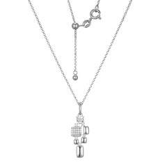 White Topaz Silver Necklace (Adela Silber)