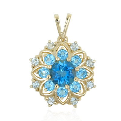 9K London Blue Topaz Gold Pendant