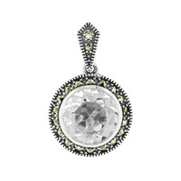 White Topaz Silver Pendant