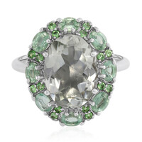 Green Amethyst Silver Ring
