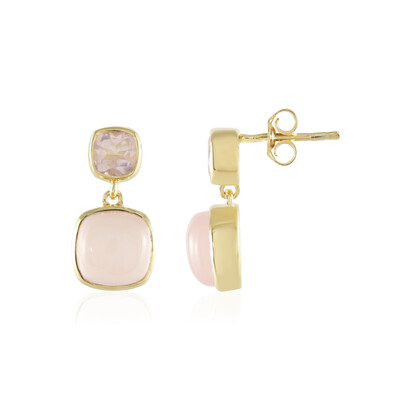 Pink Chalcedony Silver Earrings