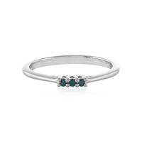 I3 Blue Diamond Silver Ring