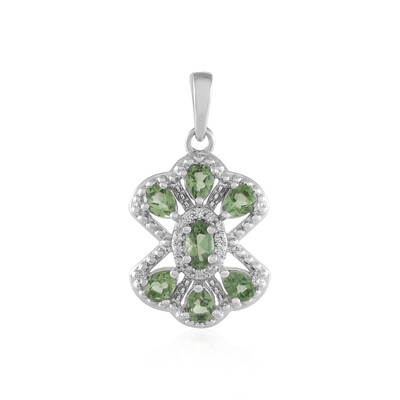Green apatite Silver Pendant