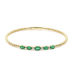14K AAA Zambian Emerald Gold Bangle (CIRARI)