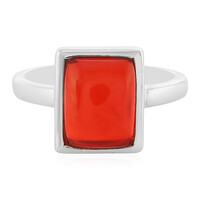 Red Ethiopian Opal Silver Ring