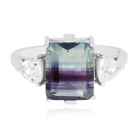Bi Colour Fluorite Silver Ring