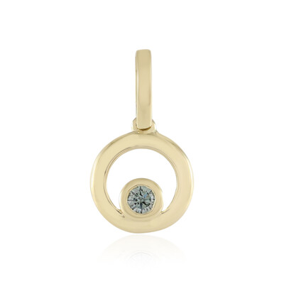 9K SI2 Sky Blue Diamond Gold Pendant