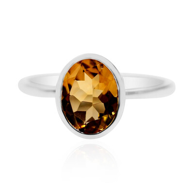 Cognac Scapolite Silver Ring