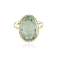 Green Amethyst Silver Ring