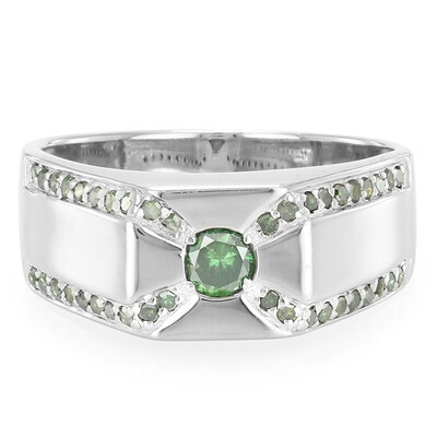 Fancy Diamond Silver Ring