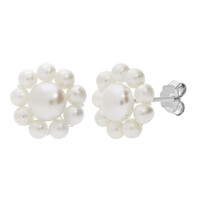 White Freshwater Pearl Silver Earrings